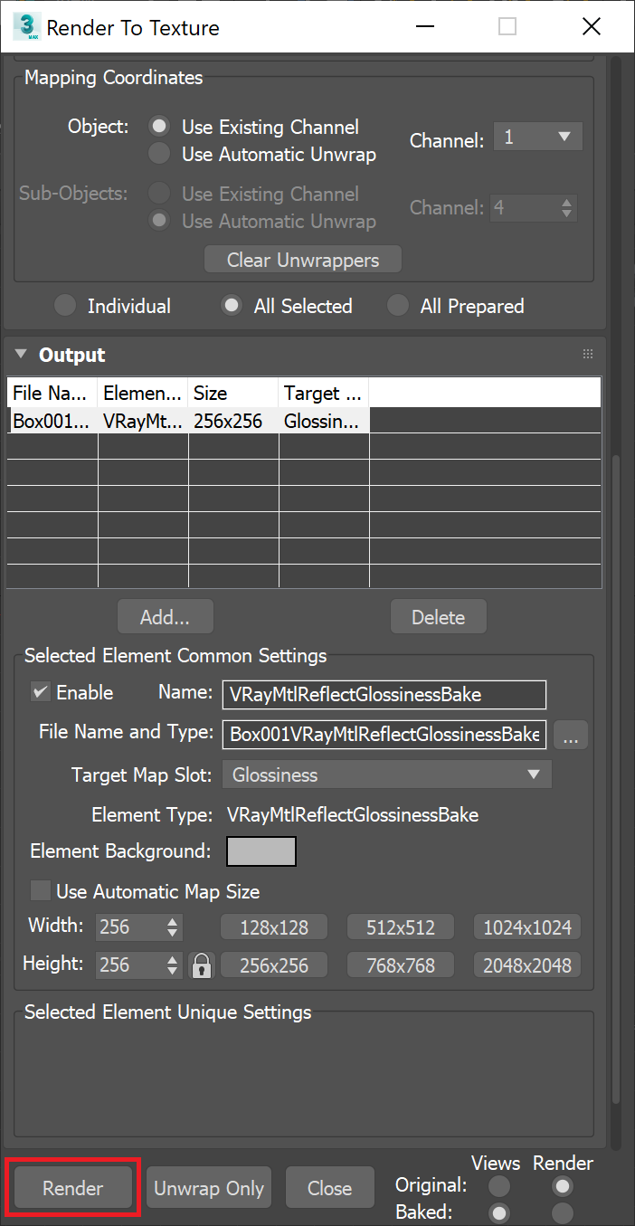 images/download/attachments/60100209/Max2020_VRay5_VRayMtlReflectGlossiness_Render_to_Texture_window_Output_rollout.png